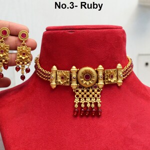 Indian Gold Jewelry Jewellery Choker 