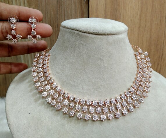 Buy Tennis Necklace Earrings Rhodium Bridal Bracelet Set Swarovski Inspired  3pc Set Online in India - Etsy
