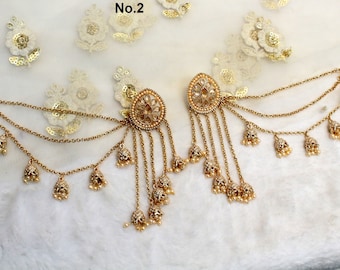 Bahuballi Jhumka örhängen, Bollywood guld indiska brudsmycken