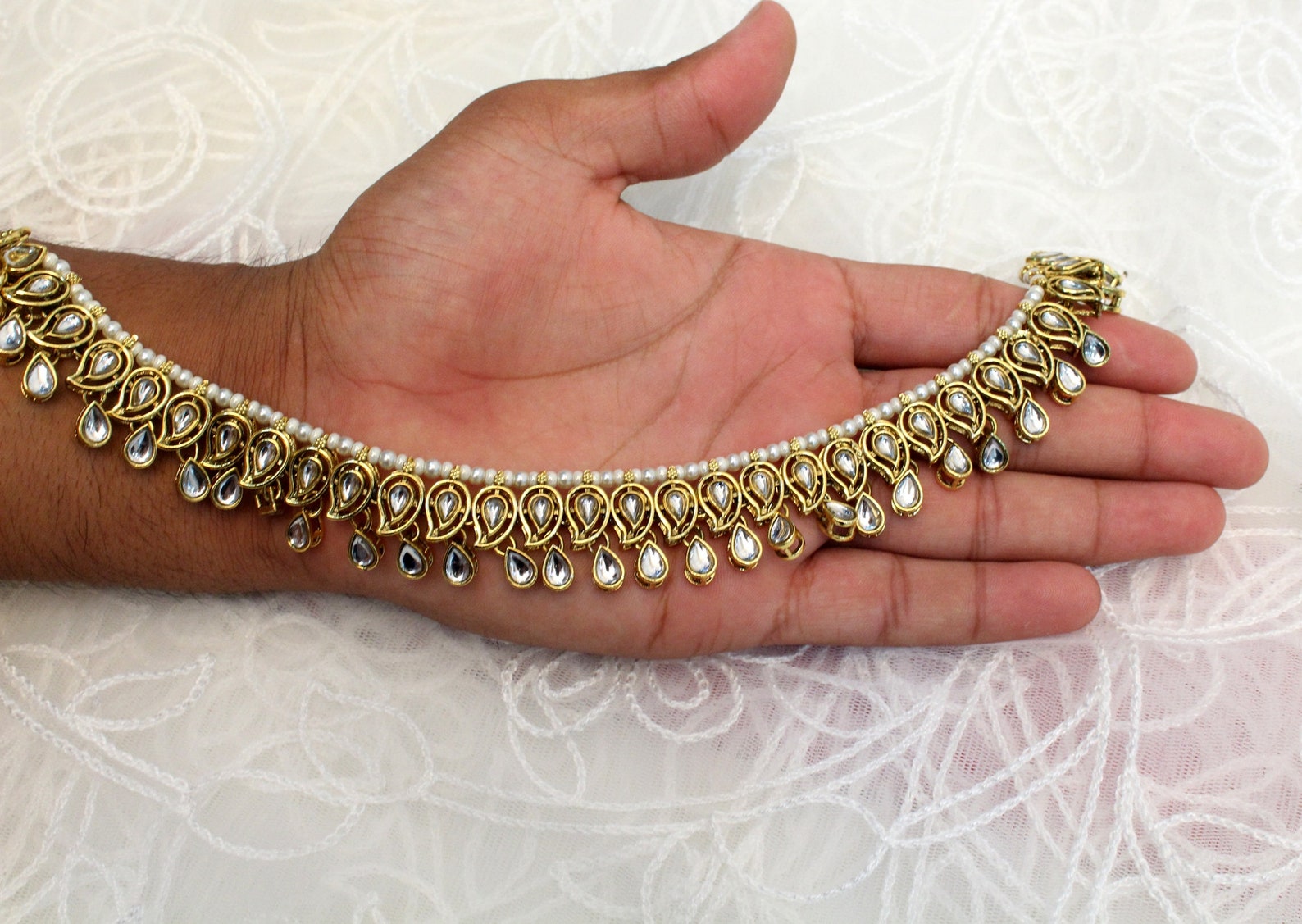 Anklets Foot Bracelet Pair Payal Jhanjar Kundan Jewelry Etsy
