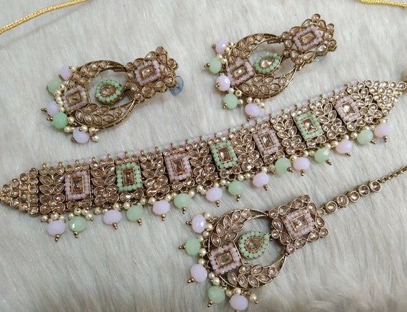 Peach color 2024 choker set