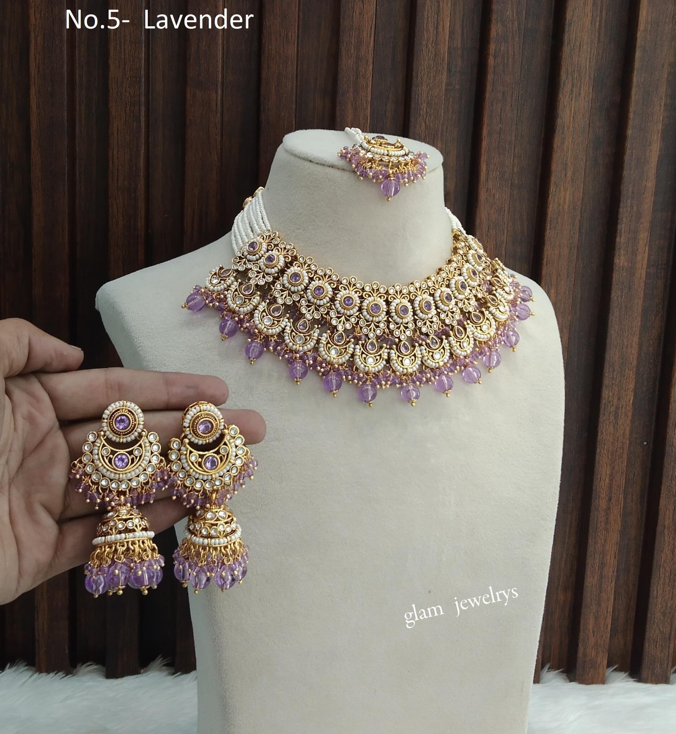 アクセサリー Indian Jewelry Crystal Stone Bollywood Necklace Set: Indian Jewelry With Tikka