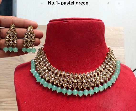 Light green sale necklace set