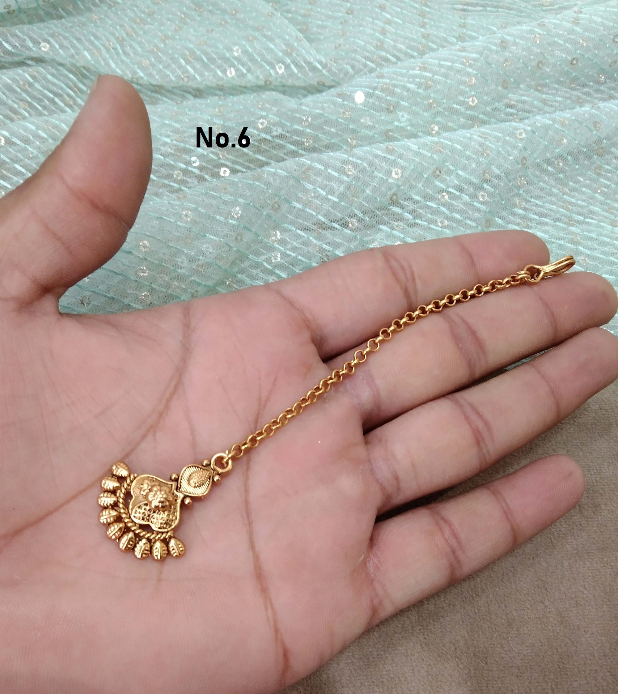 Gold tikka headpiece clearance
