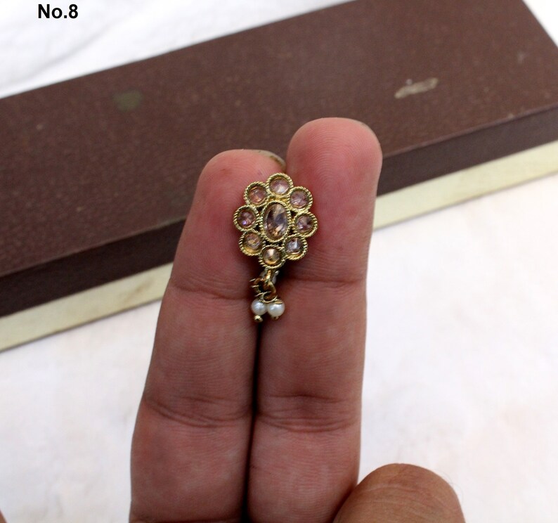 Indian Jewelry Nose Pin Clip on Clasp Wedding Nathini/non Etsy