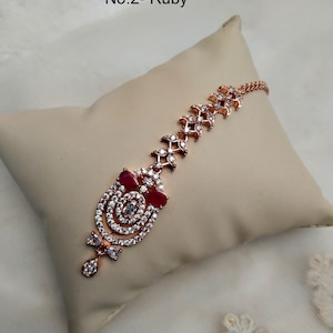 Diamond Tika Tikka Jewelry Indian Headpiece Jewelry/Silver, rose gold, CZ HeadPiece tikka tika Hair / American diamond Maang Tikka Jewellery