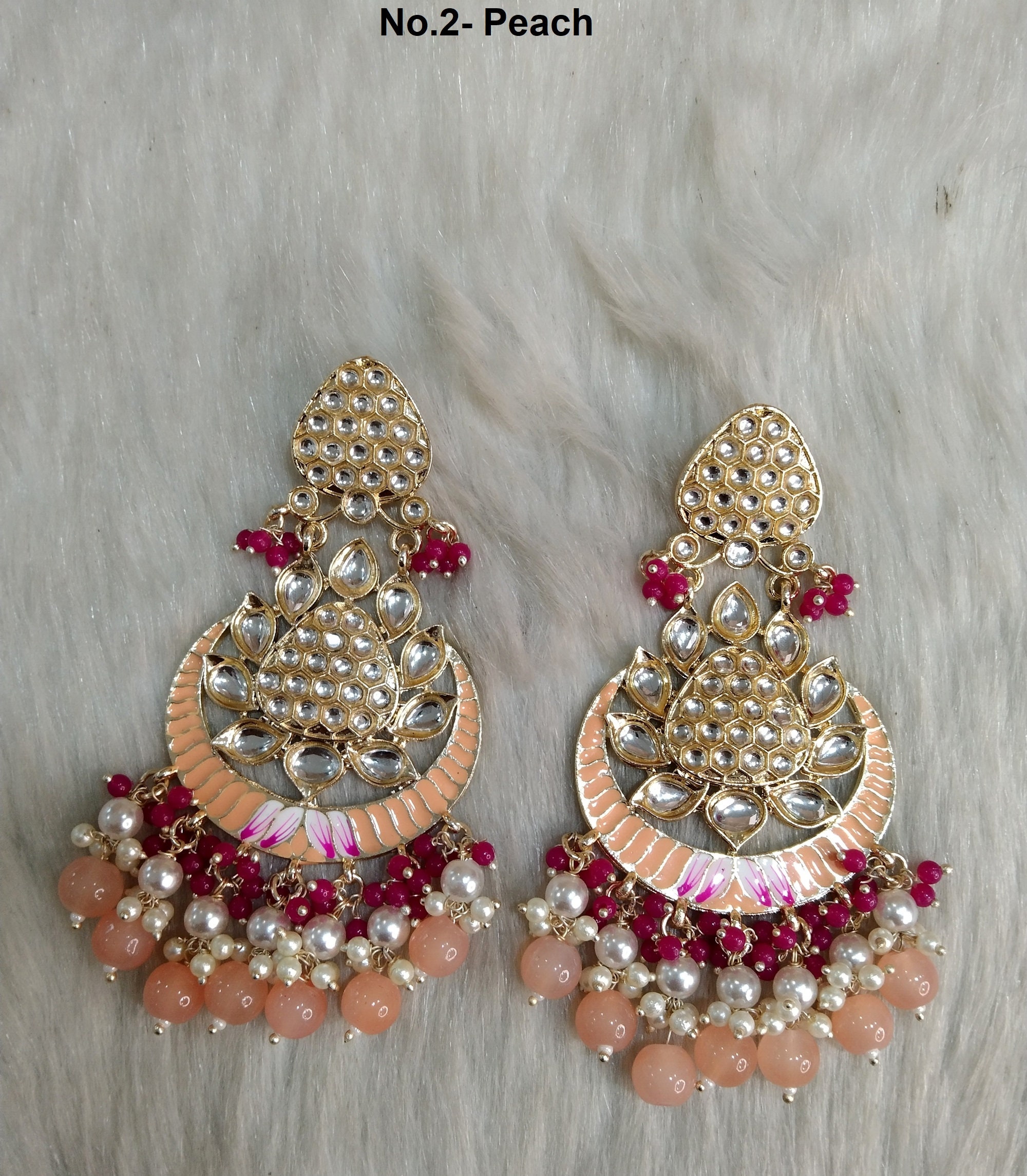 Aheli Kundan Studded Chandelier Earrings & Maang Tikka Set - Indian Traditional Bollywood Jewelry For Women - View #8