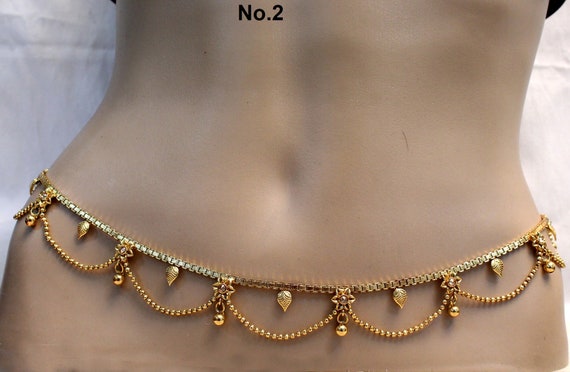 Gold Waist Chain Indian Wedding Sari Belt Waist Chain Bridal Kamar bandh  jewelry