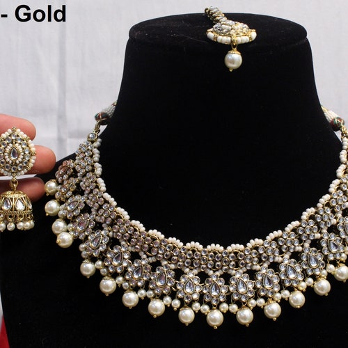 Indian Jewelry/bridal Gold Bollywood Jewellery Necklace - Etsy