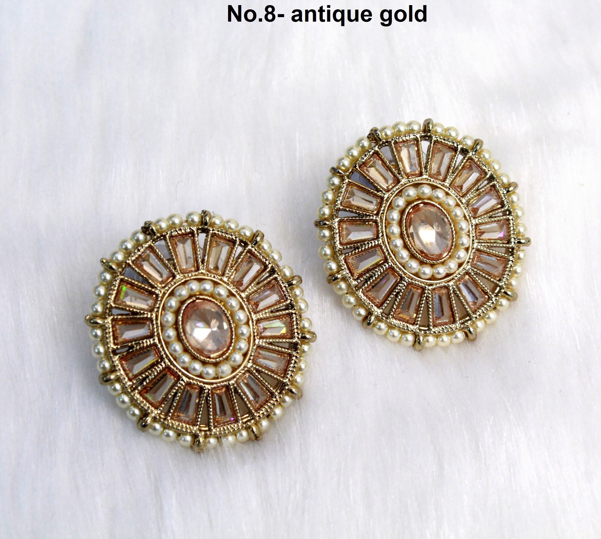 Stud Earrings Indian Jewelry/indian Stud Earrings/gold Silver Etsy