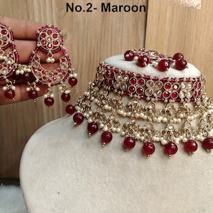 Indian Jewelry Jewellery Antique gold  Necklace Tikka Set/Gold shine Bollywood Necklace Set/Indian necklace ethnic necklace set