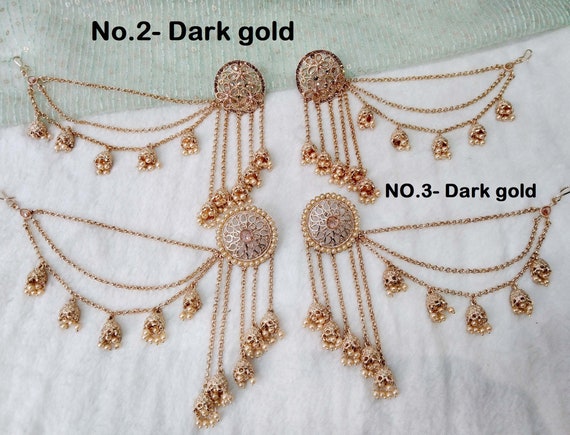 Indian Jhumka Earrings Jewelry/Punjabi Gold Wedding Indian Jewelry blu –  Glam Jewelrys