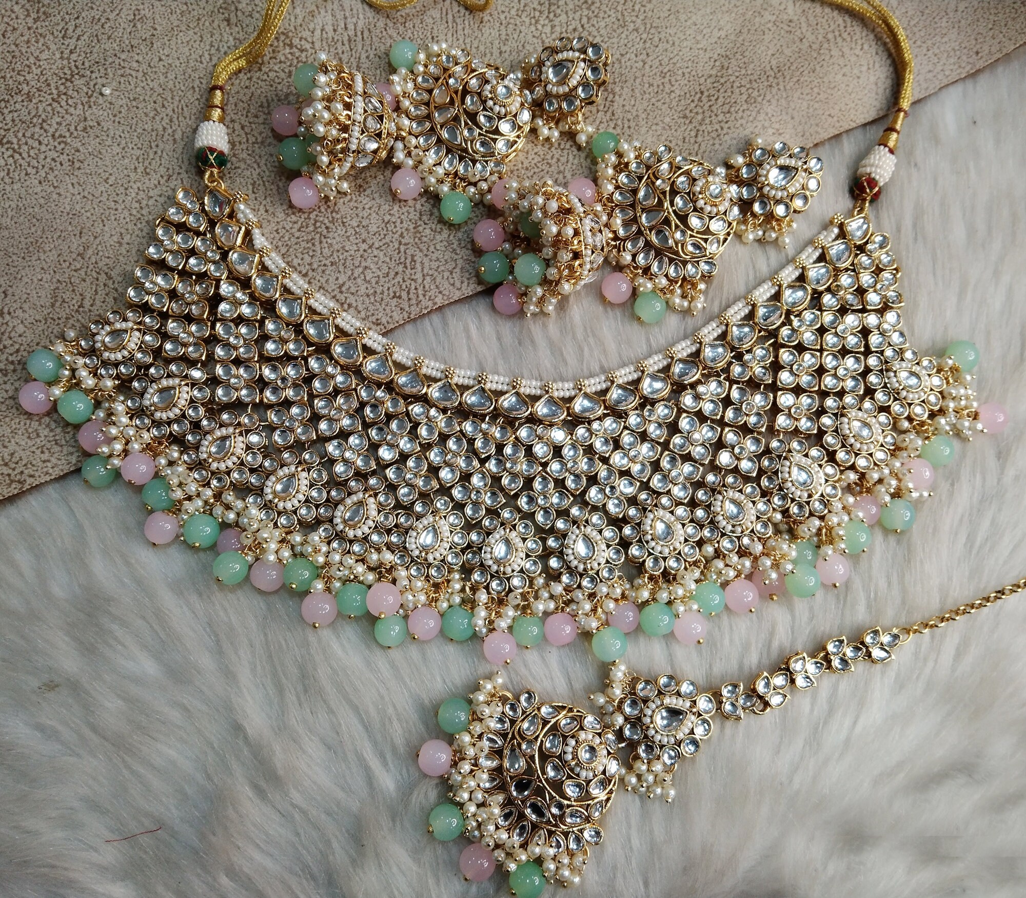 Ensemble De Bijoux De Mariée Indiens Kundan - Cheville Payje, Multicolore (neuf Sans Boîte)