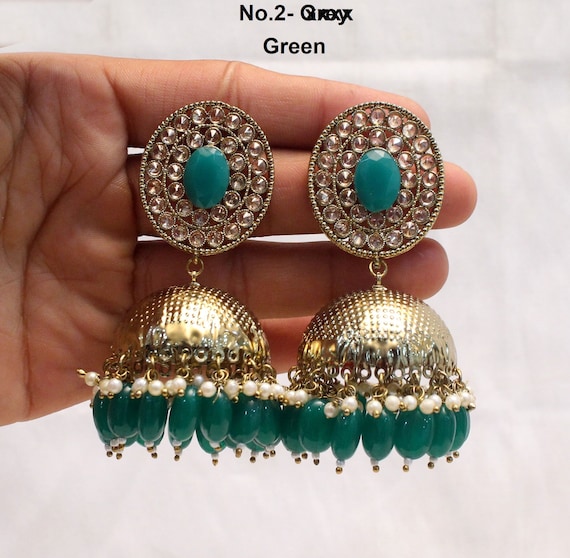Gold colour shop jhumkas