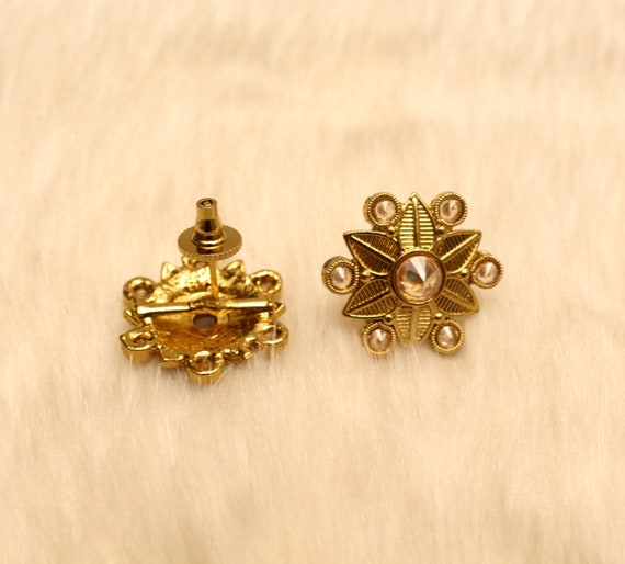 Stud Earrings Indian Jewelry Indian Stud Earrings Gold Silver Etsy Ireland