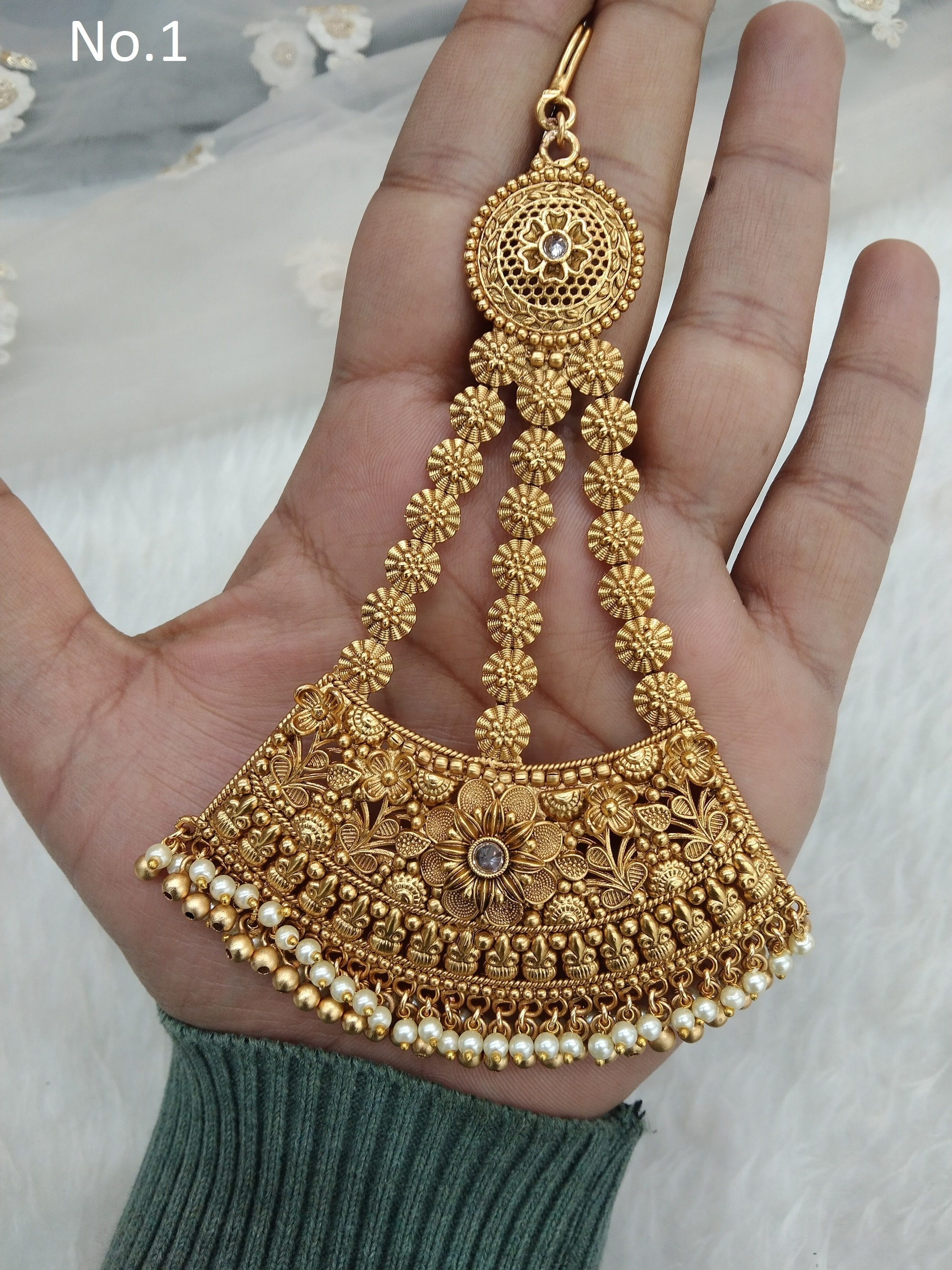Jhumar Gold Plated Headpiece Passa jhumar Jhoomer Bollywood Side Hijab Headpiece Punjabi Indian Jewellery pakistani Muslim Headpiece Etsy