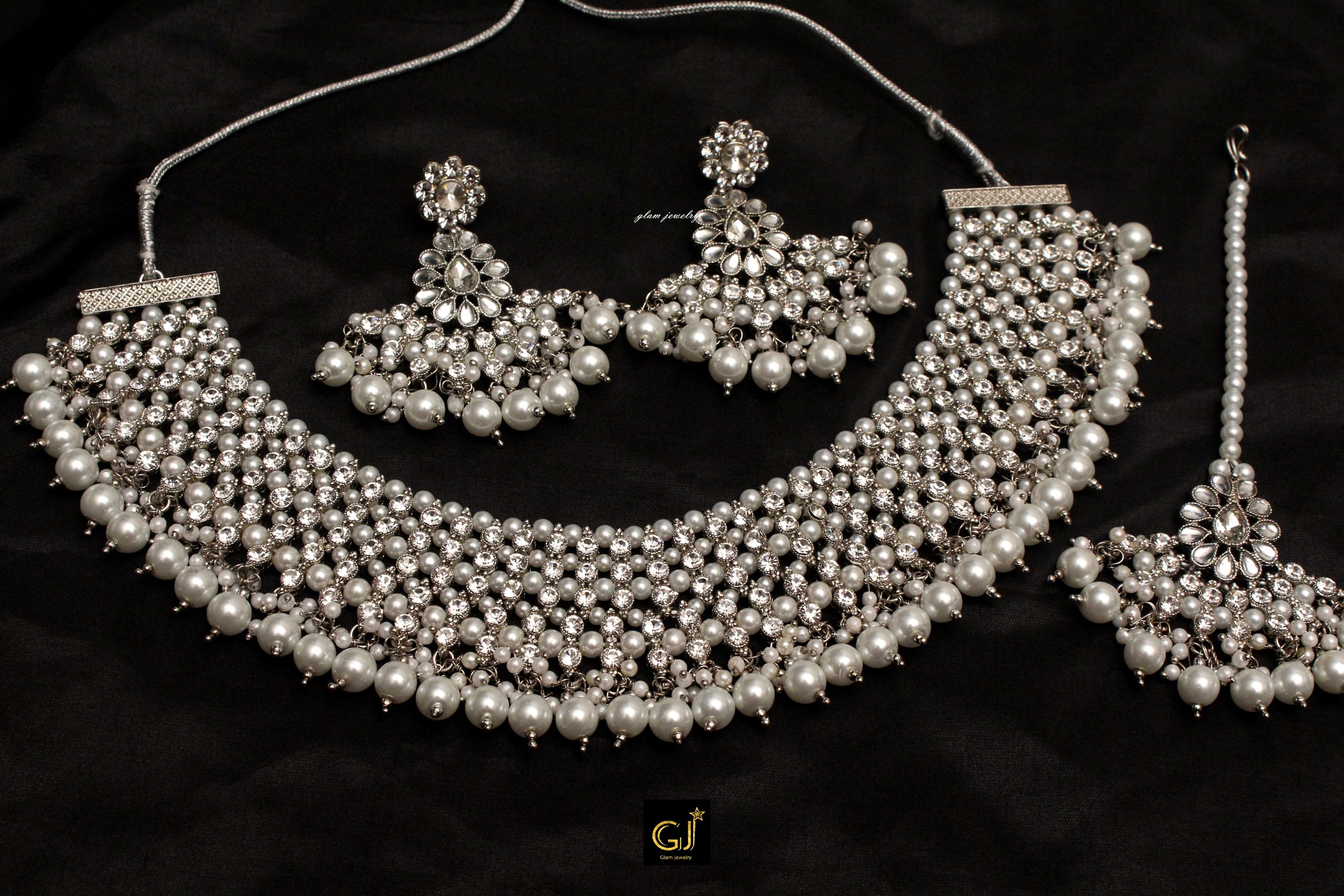 Collana e orecchini in argento cz set di gioielli con diamanti americani gioiell
