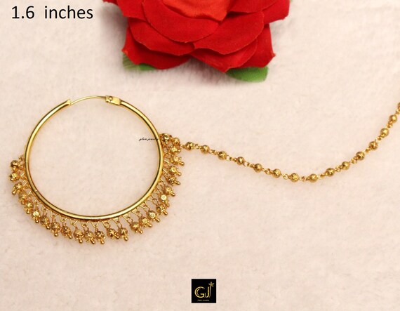 Gold nose ring design for best sale bride