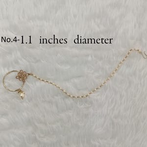 Indian Bridal Nose Ring Nath, Gold Plat, Non Pierced, Bollywood Jewelry No.4