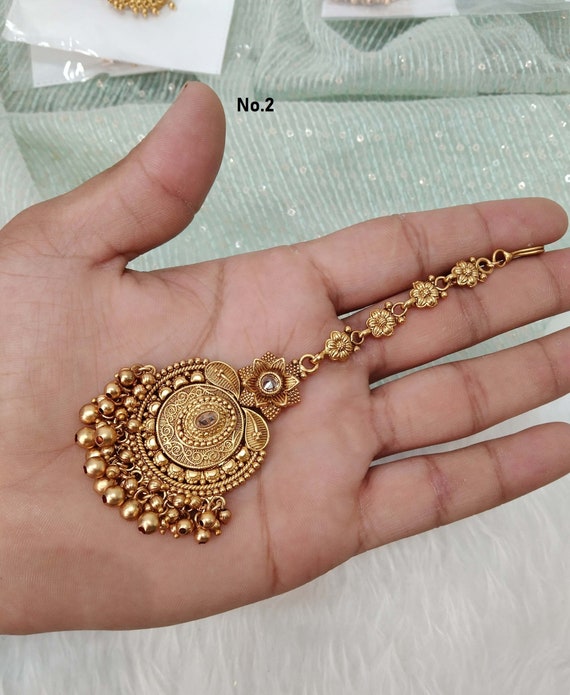 Maang tikka gold south indian design outlet
