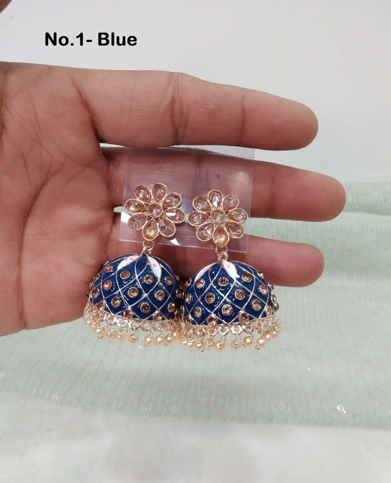 Purple jhumka best sale earrings