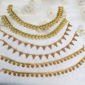 Fußkettchen Fuß Armband Vergoldet Indian Payal Jhanjar Schmuck Schmuck/traditioneller Bollywood Panjeb Schmuck