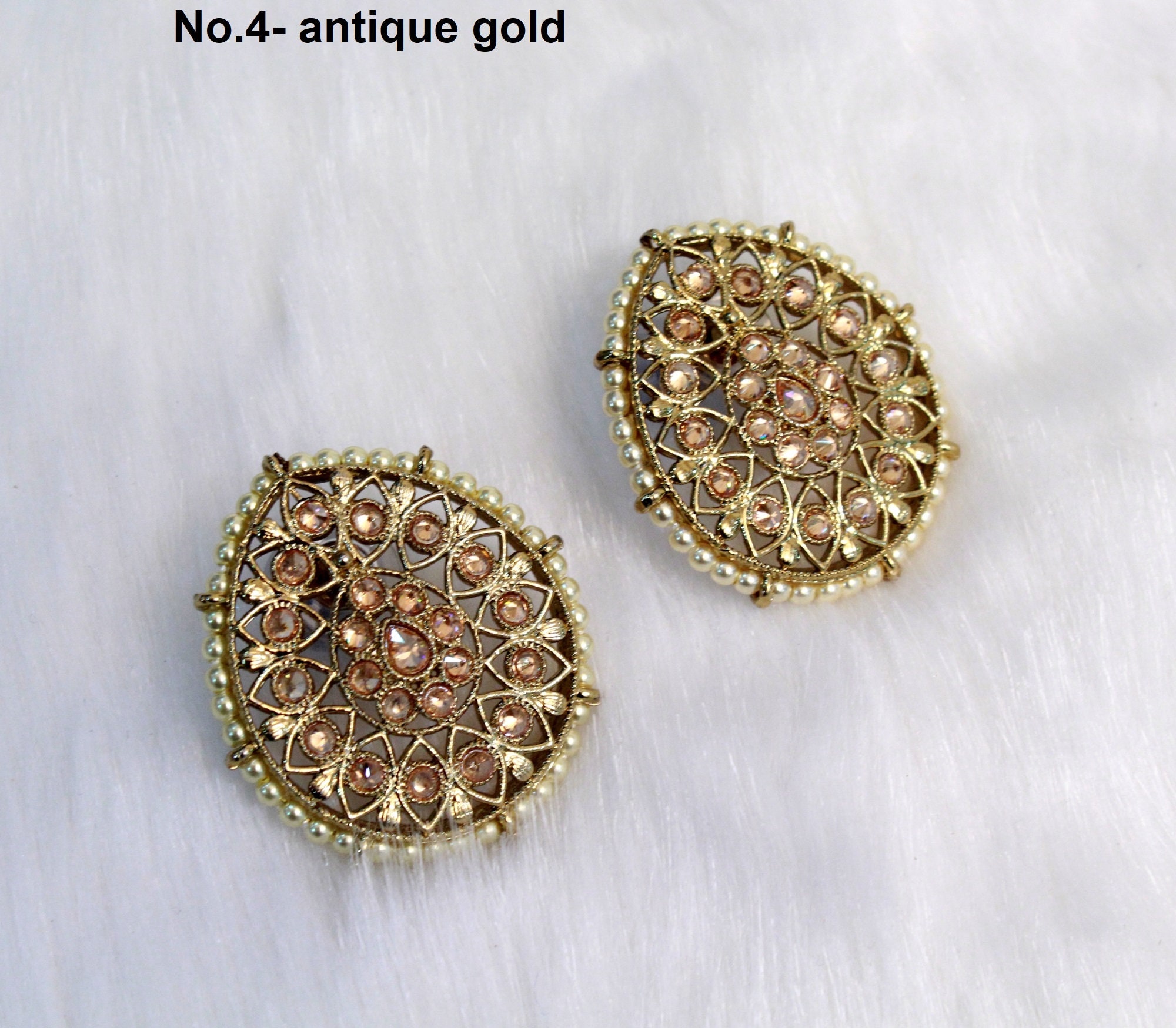 Stud Earrings Indian Jewelry/indian Stud Earrings/gold Silver Etsy