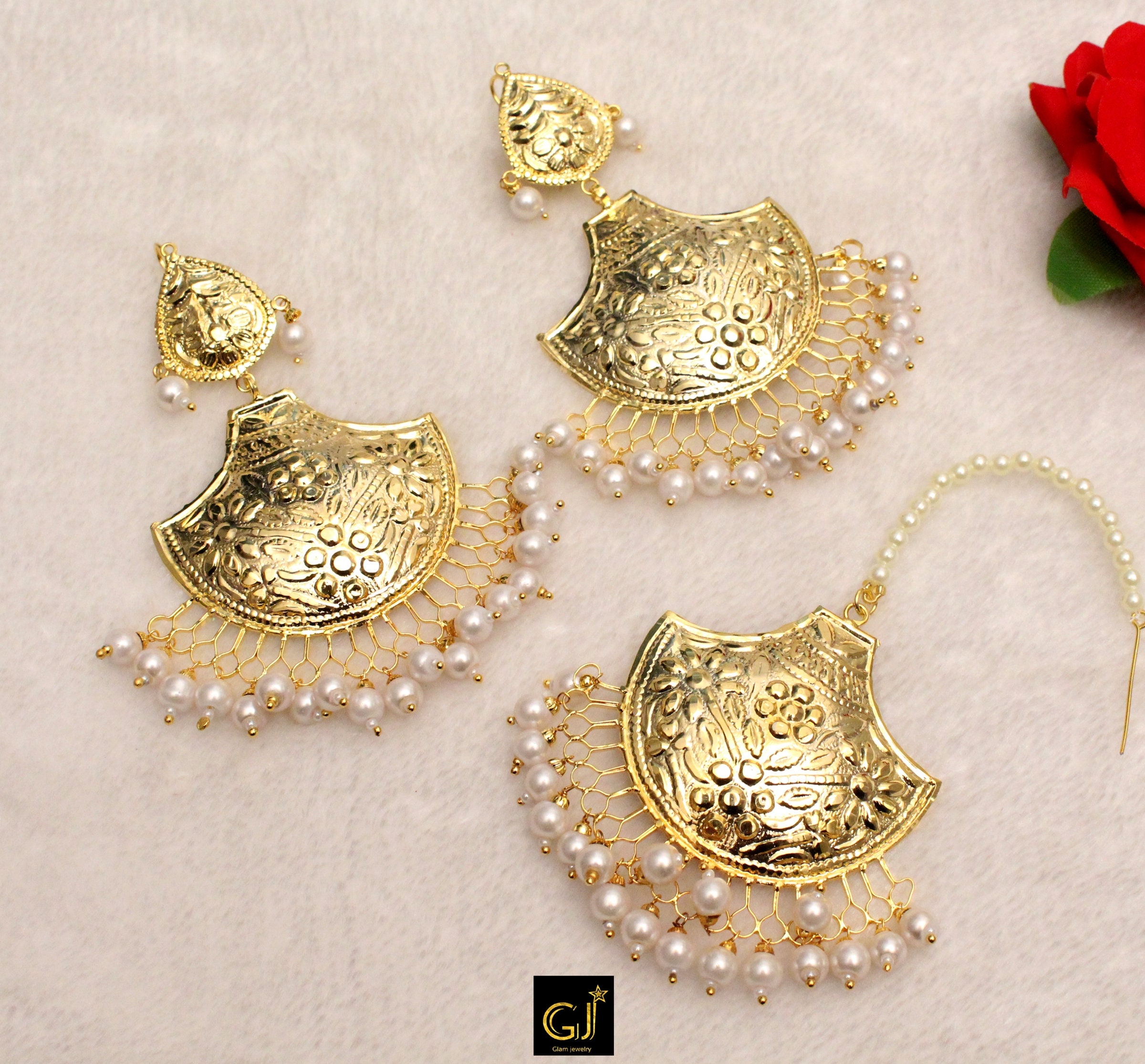 Round Yellow Beautiful Oxidised Golden Earrings at Rs 35/pair in New Delhi