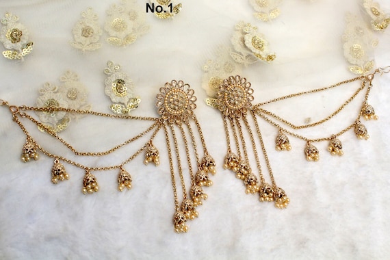 Bahuballi Jhumka Earrings Bollywood Wedding Gold Earrings Danglers