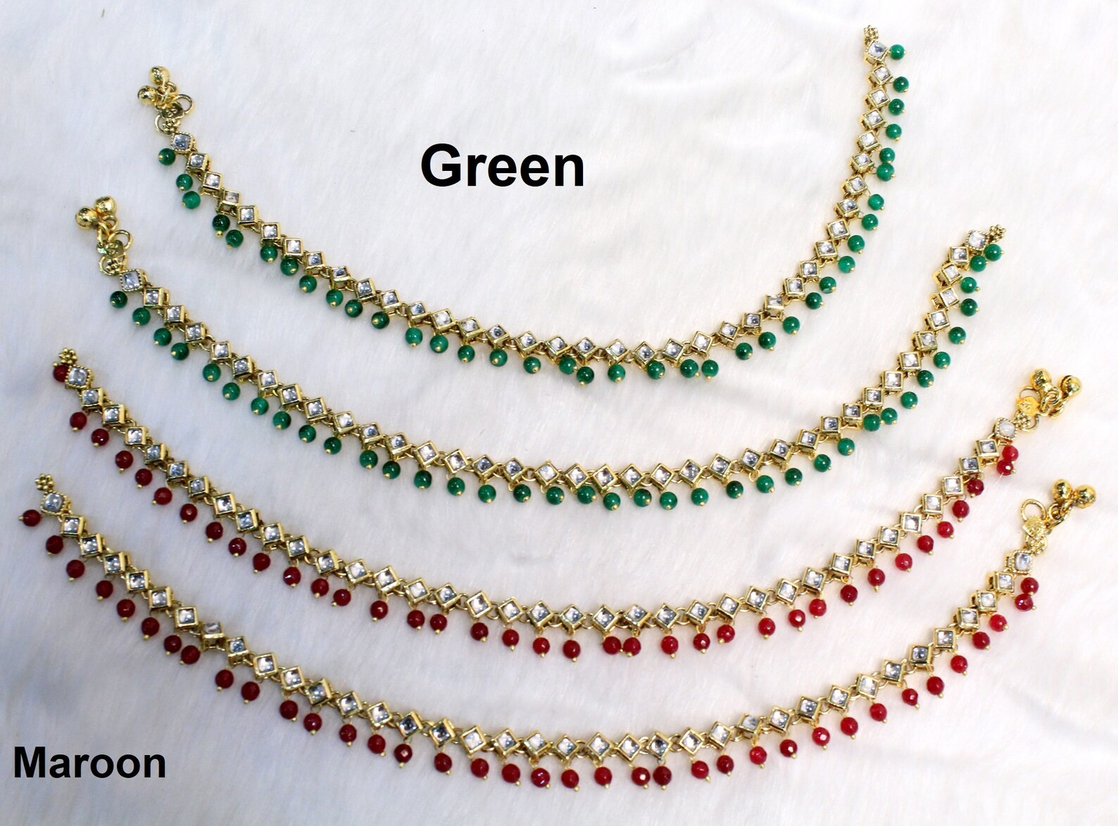 Anklets Foot Bracelet Payal Jhanjar Kundan Jewelry Etsy