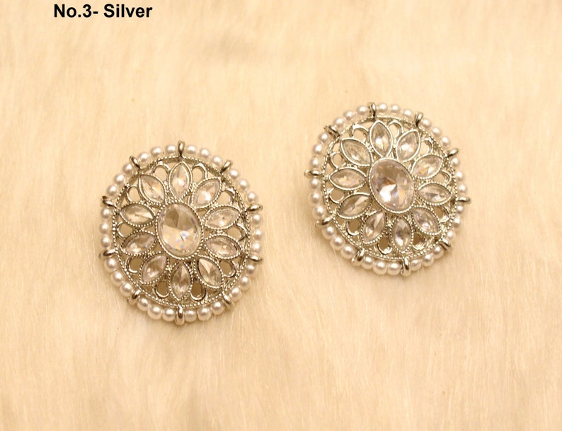 Stud Earrings Indian Jewelry/indian Stud Earrings/gold Silver Etsy