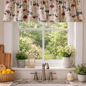 Farm Animal Valance Curtain: Country Kitchen Decor