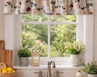 Bauernhof Tier Volant Vorhang: Landhaus Küche Dekor