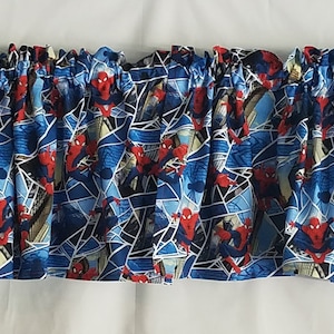 Superhero Valance, Action- hero Valance Curtain  Boy&#39;s Bedroom Valance Curtain