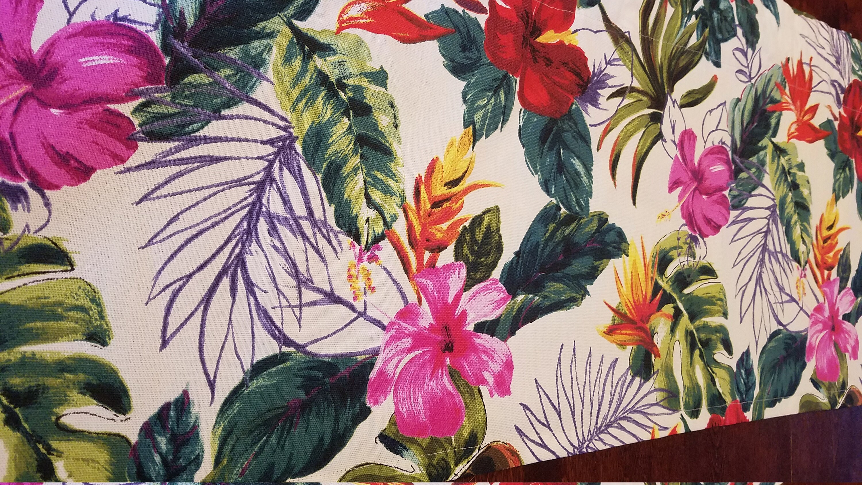 Tropical Floral Valance Curtain Bold Floral Curtain Colorful Etsy UK