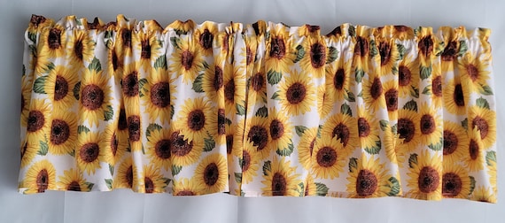 Sunflower Kitchen Valance Curtain Summer Valance Curtain Yellow