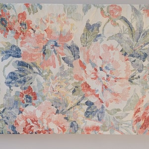 Flat Finish Floral Valance Curtain, Cream Valance Curtain, Pastel Valance