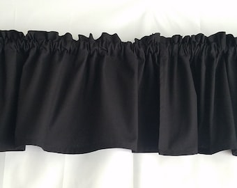 Black Valance Curtain Solid Black Curtain Black Valance