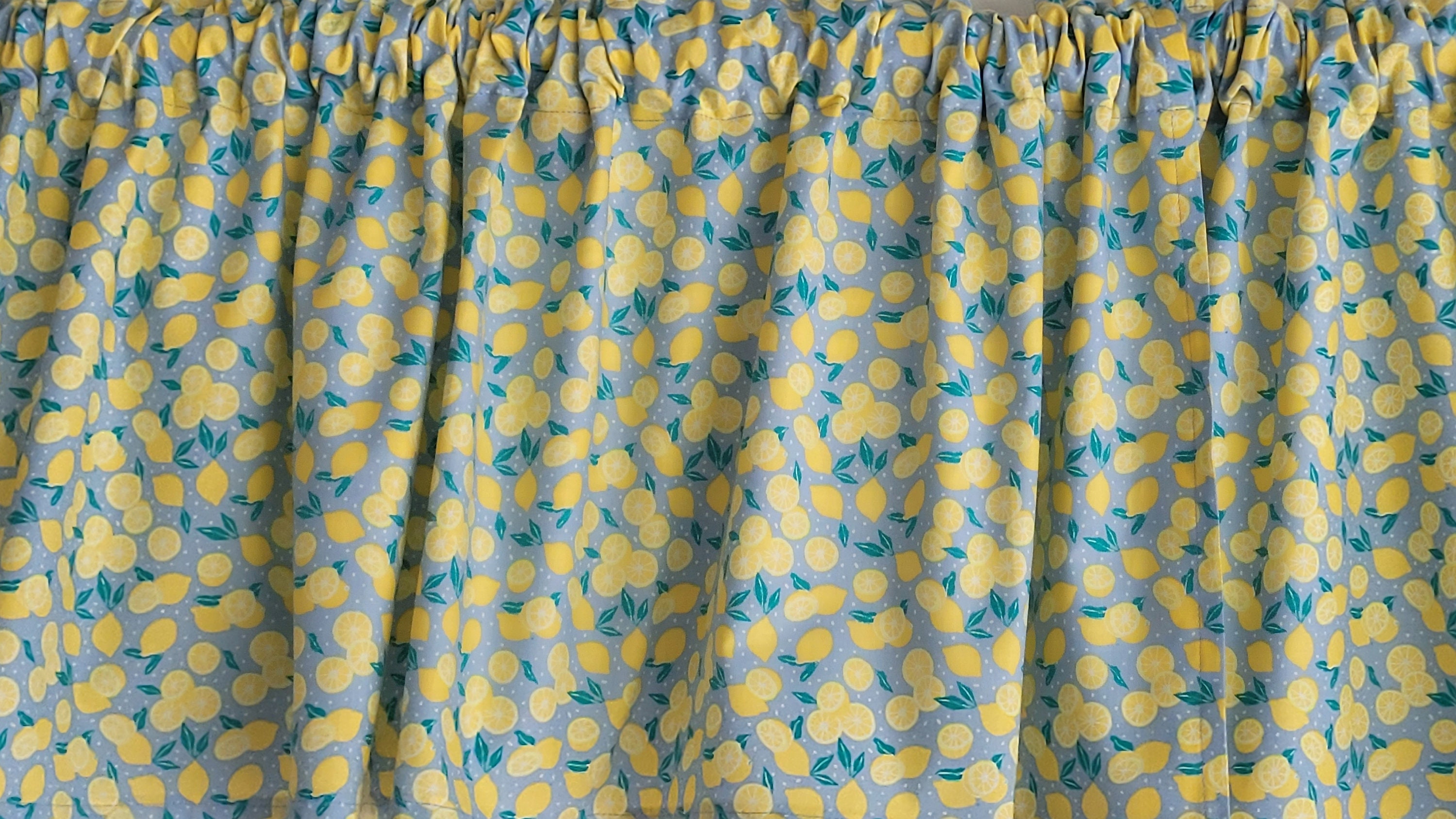 Lemon Valance Curtain Lemon Kitchen Valance Citrus Valance Etsy