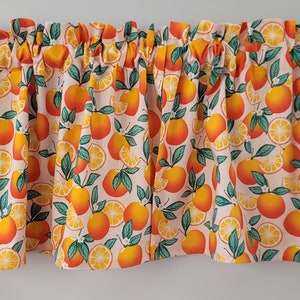 Citrus Botanical Orange Farmhouse Kitchen Valance Curtain