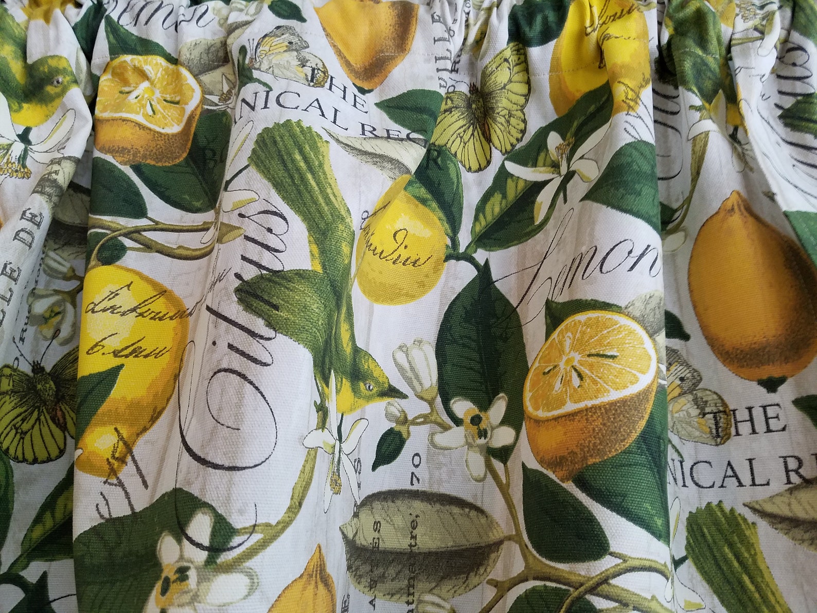 Lemon Pattern Kitchen Curtain White and Yellow Kitchen Etsy
