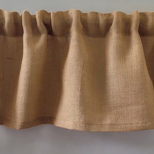 Brown Burlap Khaki Jute Valance Curtain