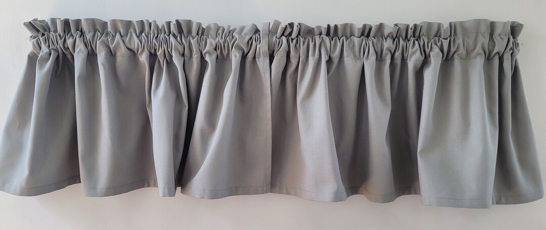 Gray Cotton Valance Curtain: Ruffled Window Treatment - Etsy