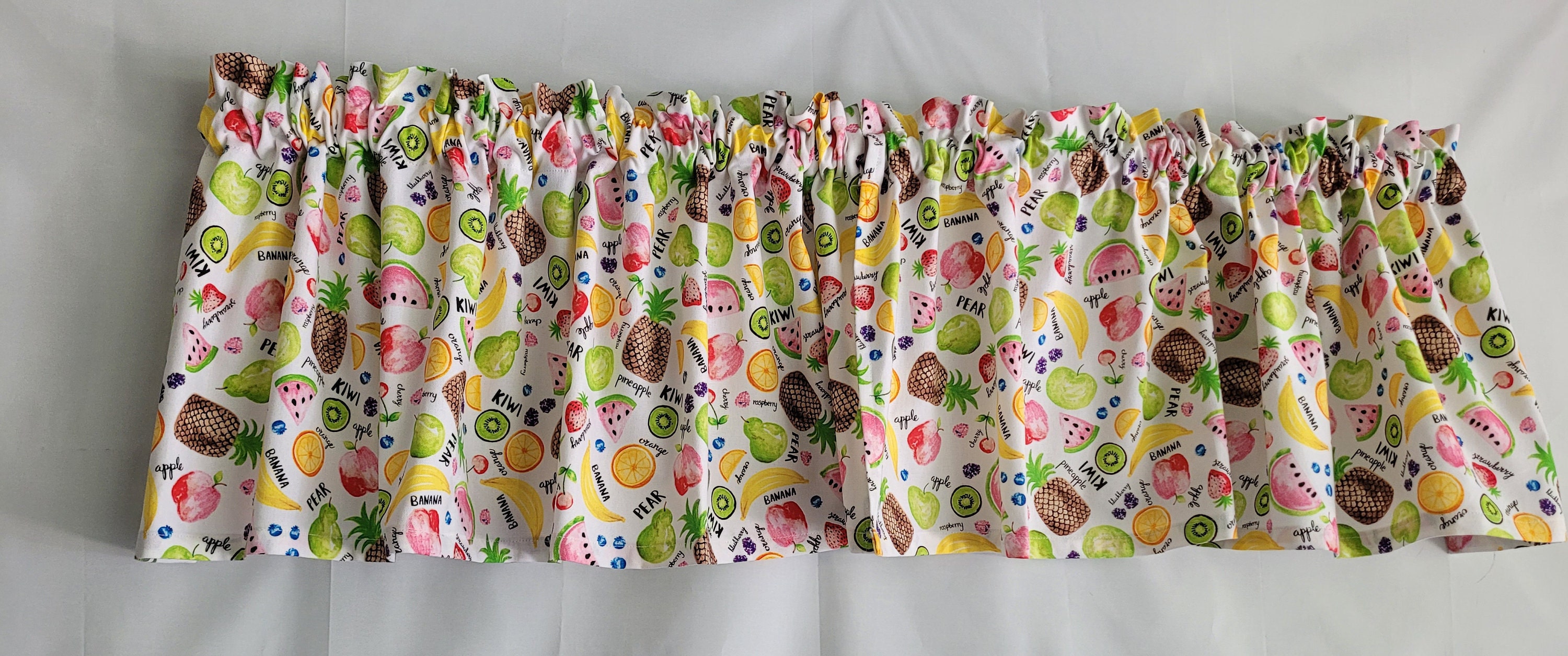 Fruit Themed Kitchen Curtains Summer Kitchen Curtains Pears Etsy