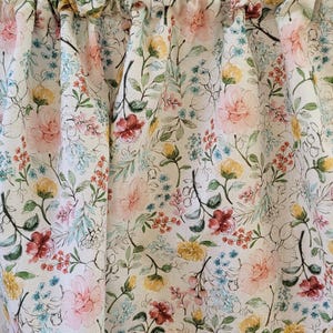 Vintage Floral Valance Curtain, Floral Valance, Botanical Valance Curtains