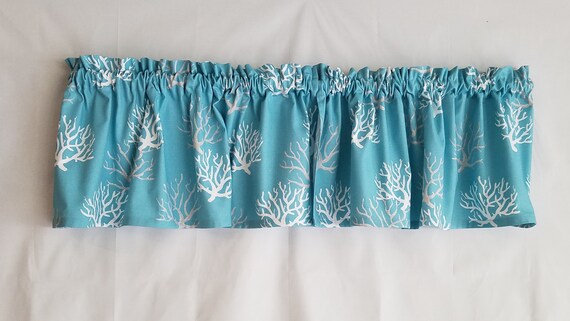 Coastal Blue Curtain Valance Beach House Curtain Valance Etsy