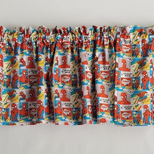 Superhero Valance Curtain, Children Valance, Action Hero Valance Curtain, Boy Bedroom Curtain, Nursery Curtain