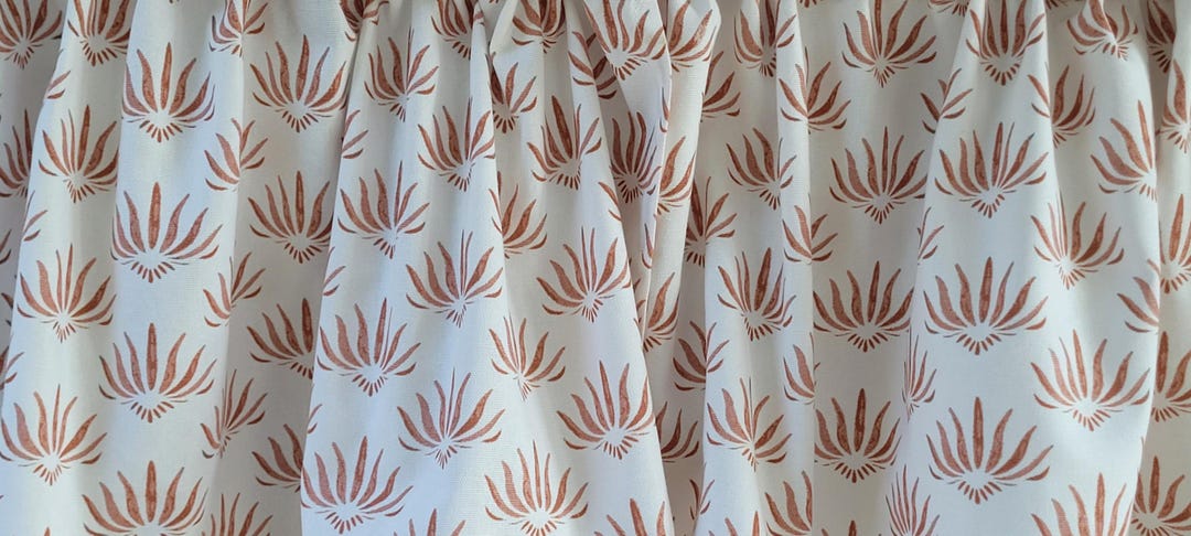 Rust Valance Rust Floral Cotton Valance: Elegant Window Treatment - Etsy