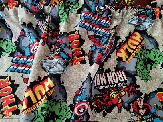 Marvel Comic Curtain Comic Burst Short Curtain Valance Etsy