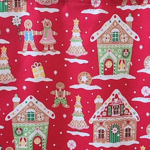 Christmas Gingerbread Fabric by Yard Red Christmas Fabric for Sale